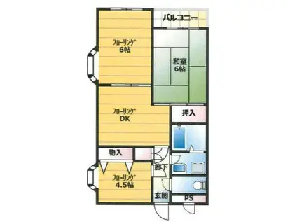 ベルメゾン楓(3DK/3階)の間取り写真