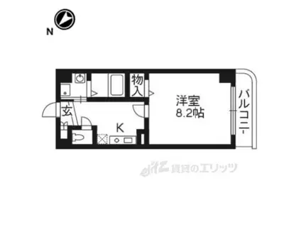 グランツェントB(1K/2階)の間取り写真