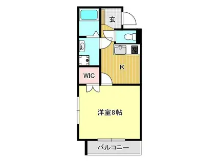 AXIS東田中(1K/1階)の間取り写真