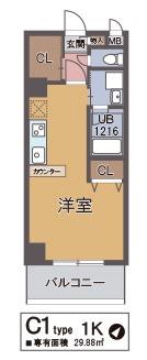 タカマツ神戸駅南通(1K/10階)の間取り写真