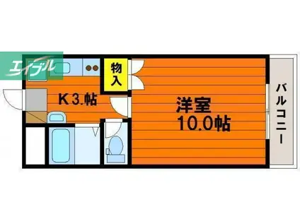 グローバルビル(1K/2階)の間取り写真