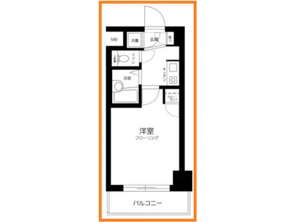 菱和パレス品川島津山(1K/5階)の間取り写真