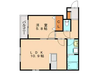 グランメゾン麦野(1LDK/3階)の間取り写真