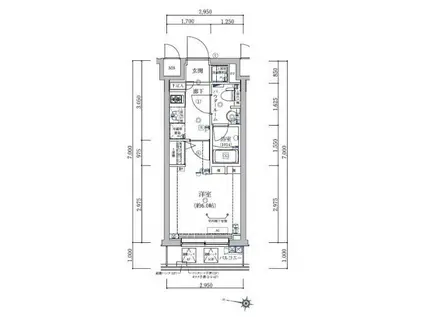 ARTESSIMO CARO(1K/3階)の間取り写真