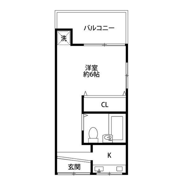 クレスト下新庄駅前(ワンルーム/2階)の間取り写真