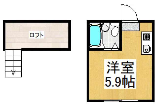 ホワイトキャッスル東大和(ワンルーム/2階)の間取り写真