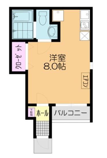 キャプテン幕張(ワンルーム/1階)の間取り写真