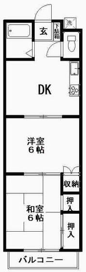 ドゥエル宮沼(2DK/1階)の間取り写真