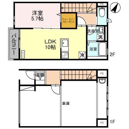 ヴァリエグランデ(1LDK/2階)の間取り写真