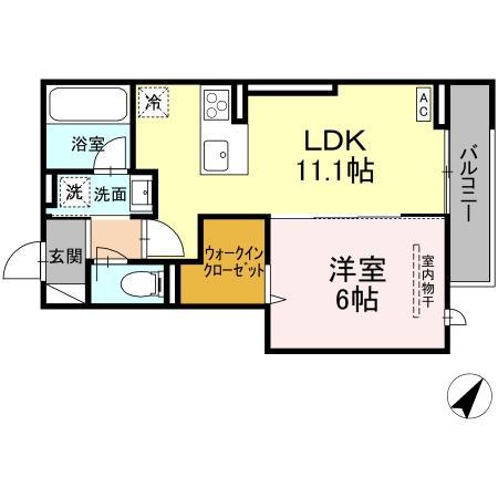 TORISIA向中野 IV(1LDK/2階)の間取り写真