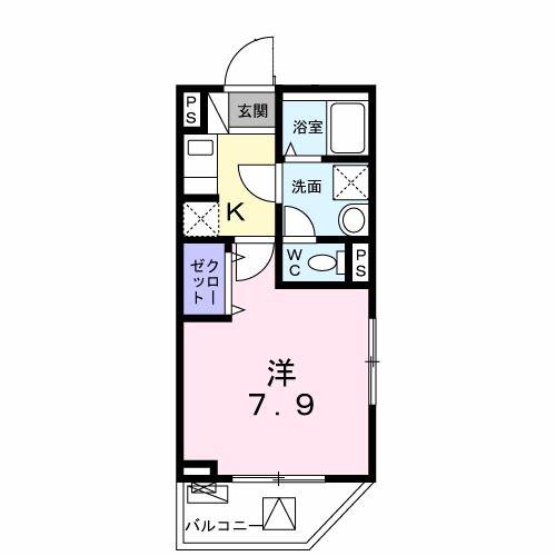 フィーカ蒲田(1K/3階)の間取り写真