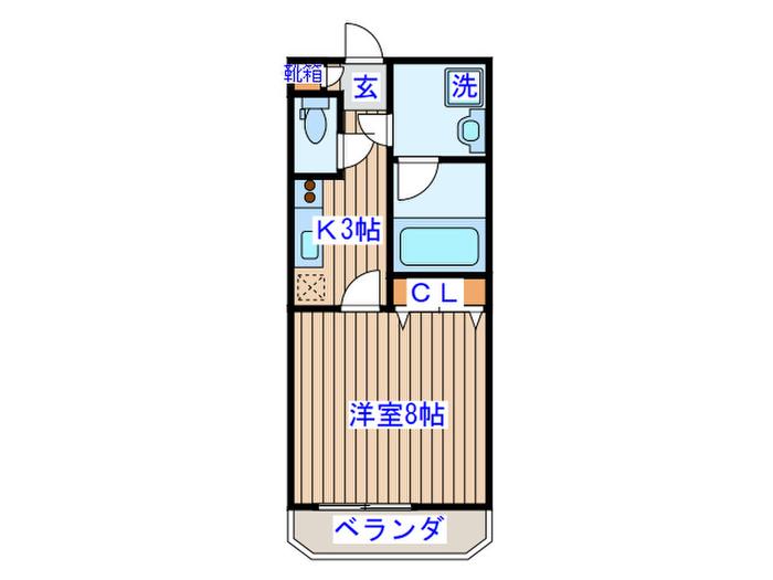 セレーナ宮城野(1K/3階)の間取り写真