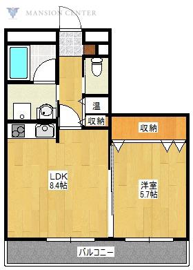 ストーンリバー(1LDK/3階)の間取り写真