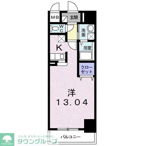 ベルナティオ(1K/3階)の間取り写真