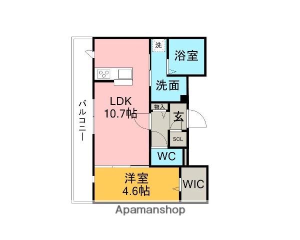 リビエ・アムール(1LDK/2階)の間取り写真