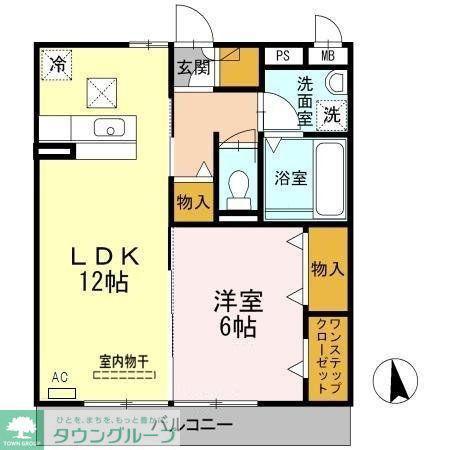 オークビレッジ名城(1LDK/2階)の間取り写真