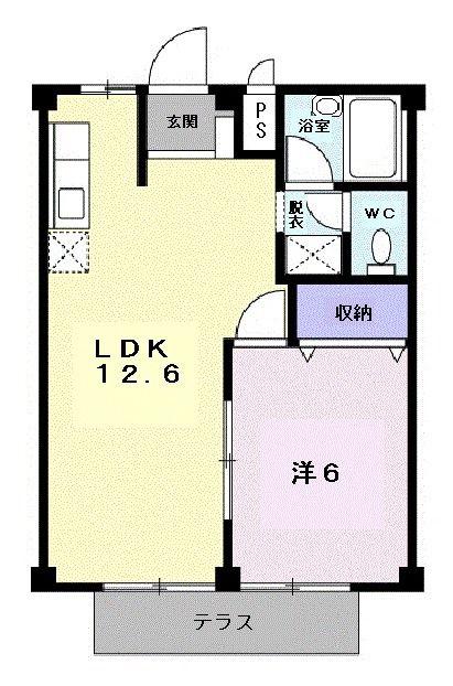 シティハイツ佐藤III(1LDK/1階)の間取り写真