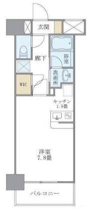COURS(1K/4階)の間取り写真