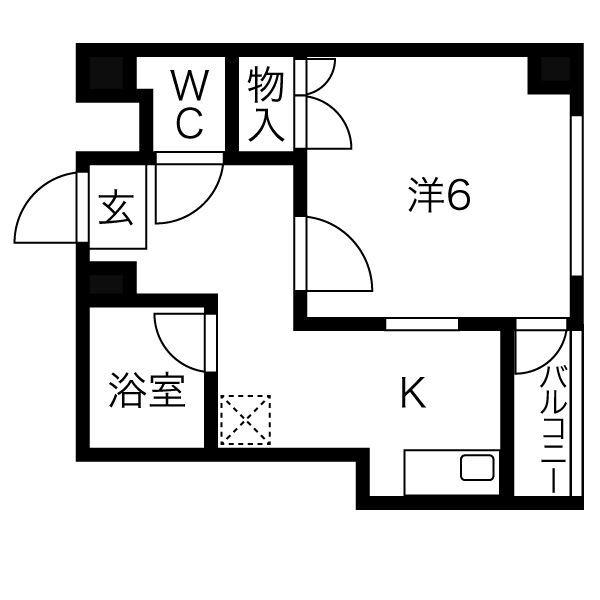 イトサンビル(1K/2階)の間取り写真