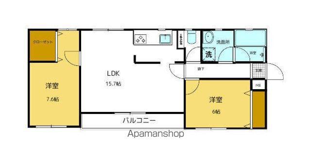 メゾン・ド・ベール(2LDK/2階)の間取り写真