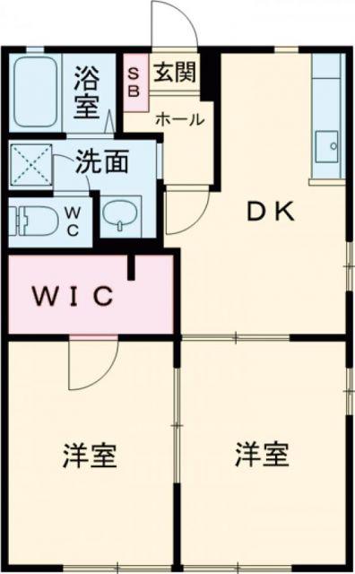 ディアス大慶(2DK/1階)の間取り写真