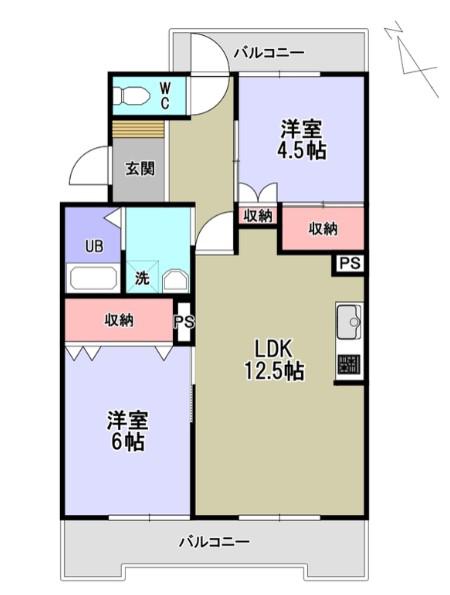 第5松本マンション(2LDK/4階)の間取り写真