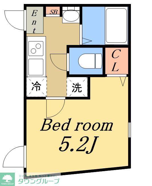 AGAS 町屋(1K/3階)の間取り写真