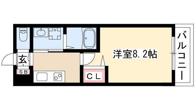 タウンライフ覚王山北(1K/1階)の間取り写真