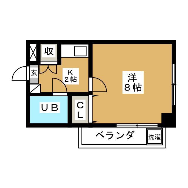 ハイライン行徳(1K/4階)の間取り写真