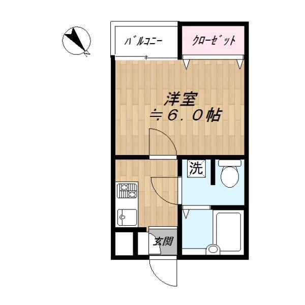 ヘスティア(1K/2階)の間取り写真