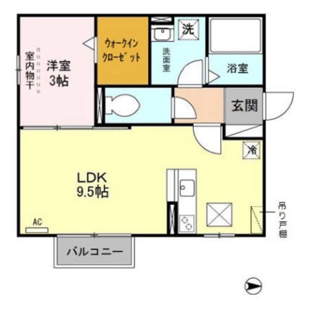 フォルビート(1LDK/2階)の間取り写真