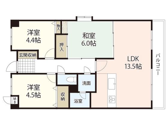 クシティガルバビル(3LDK/5階)の間取り写真
