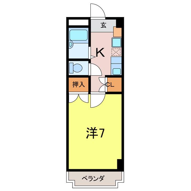 パレス三宝(ワンルーム/2階)の間取り写真