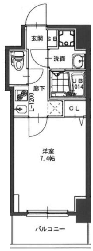 S-RESIDENCE緑橋駅前(1K/4階)の間取り写真