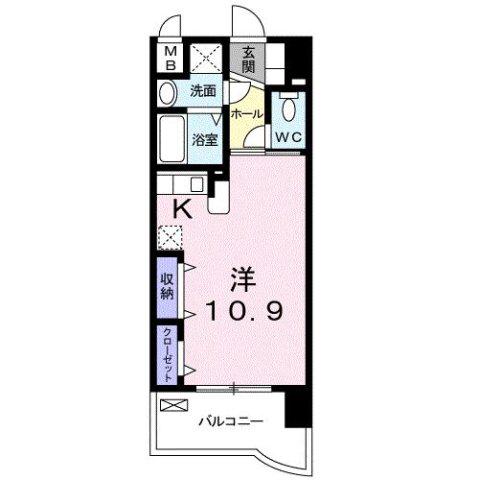 アクアルーチェ(1K/4階)の間取り写真