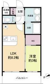 セレニテ江坂アリア(1LDK/2階)の間取り写真