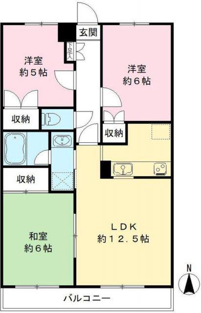 ウィルコート(3LDK/3階)の間取り写真