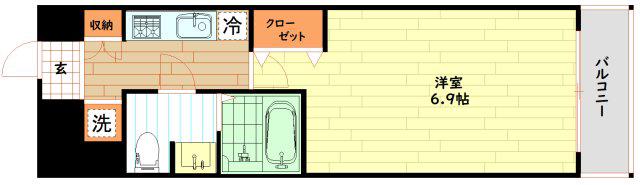 SERENITE福島SCELTO(1K/9階)の間取り写真