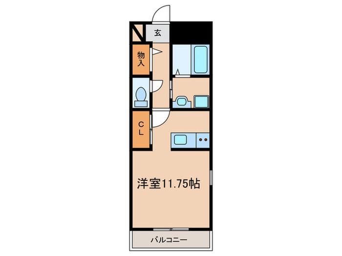 DOUX PEUPLE(ワンルーム/2階)の間取り写真