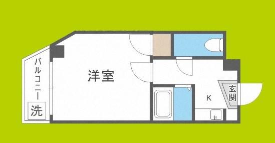 ラピス天満橋(1K/9階)の間取り写真