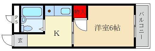ミルキーハイツ(1K/3階)の間取り写真