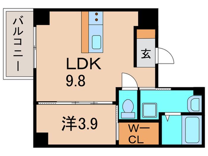 伊丹市中央4丁目PJ(1LDK/10階)の間取り写真