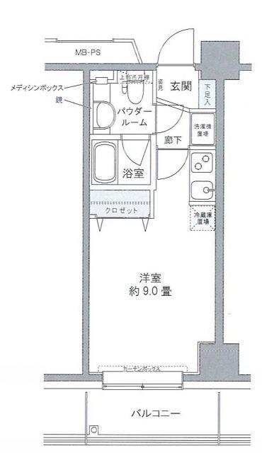 プライムアーバン豊洲(ワンルーム/7階)の間取り写真