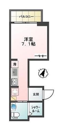 GLANZ赤塚(ワンルーム/3階)の間取り写真