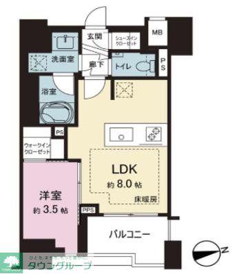 ルジェンテ板橋(1LDK/13階)の間取り写真