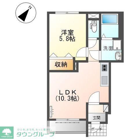 パークサイドII(1LDK/1階)の間取り写真