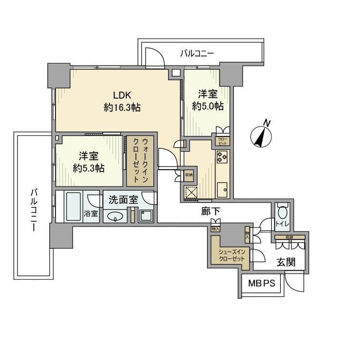 THE OMIYA TOWERS(2LDK/19階)の間取り写真