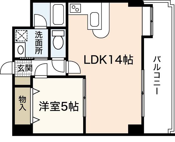井口台FLATSII(1LDK/5階)の間取り写真