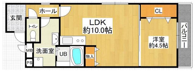 フィアスコート北旅籠町東II番館(1LDK/1階)の間取り写真