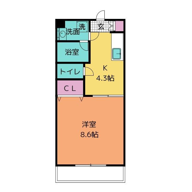 JR東海道本線 六合駅 バス乗車時間:17分 最寄りバス停で下車 徒歩18分 3階建 築21年(1K/1階)の間取り写真